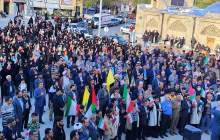 اجتماع مردم شهرکردی در  حمایت از حملات کوبنده سپاه