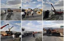 نجات جان راننده کامیون در محور بروجن